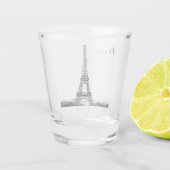 エッフェルタワー白黒 ショットグラス (裏面)