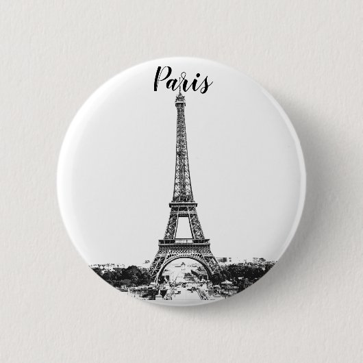 エッフェルタワー白黒 缶バッジ (正面)