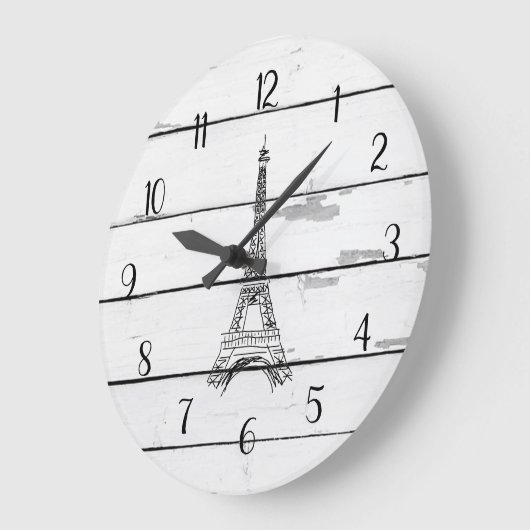 エッフェルタワー素朴シープラップファームハウスデコール ラージ壁時計 (傾斜)