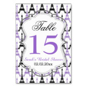 エッフェルタワー紫パーソナライズされたのテーブル番号 テーブルナンバー (裏面)