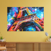 エッフェルタワー絵を描プリント キャンバスプリント (インサイチュ (リビング))