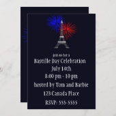 エッフェルタワー花火招待状 招待状 (正面/裏面)