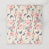 エッフェルタワー蝶とバラパターン プレイスカード (外部開封)