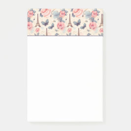 エッフェルタワー蝶とバラパターン ポストイット