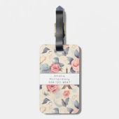 エッフェルタワー蝶とバラパターン ラゲッジタグ (裏面縦)