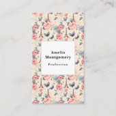 エッフェルタワー蝶とバラパターン 名刺 (正面)