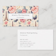 エッフェルタワー蝶とバラパターン