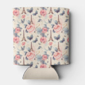 エッフェルタワー蝶とバラパターン 缶クーラー (裏面)