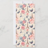 エッフェルタワー蝶とバラ結婚ズメニュー 招待状 (裏面)