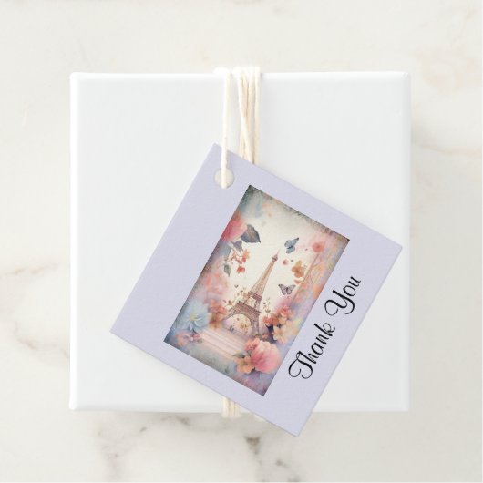 エッフェルタワー蝶と花ありがとう フェイバータグ (インサイチュ)