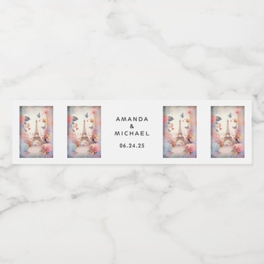 エッフェルタワー蝶と花結婚-'s ペットボトルラベル (シングルラベル)