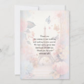 エッフェルタワー蝶と花 サンキューカード (裏面)