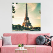 エッフェルタワー装飾用クッション キャンバスプリント (インサイチュ (リビング))