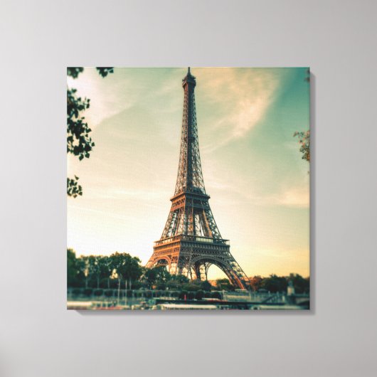 エッフェルタワー装飾用クッション キャンバスプリント (正面)
