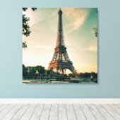 エッフェルタワー装飾用クッション キャンバスプリント (インサイチュ (ウッドフロア))
