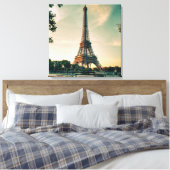 エッフェルタワー装飾用クッション キャンバスプリント (インサイチュ (寝室))