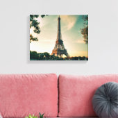 エッフェルタワー装飾用クッション キャンバスプリント (インサイチュ (リビング))