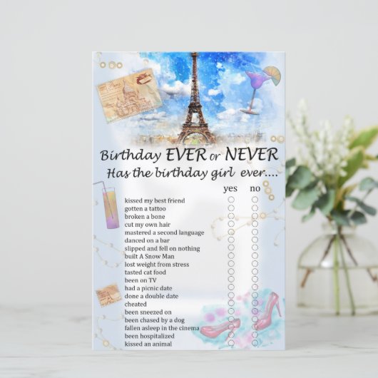 エッフェルタワー誕生日は常に、またはゲームしない (スタンド正面)