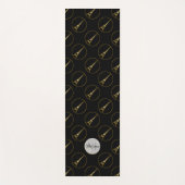 エッフェルタワー金ゴールドグリッタースパークルパターンモノグラム ヨガマット (正面)