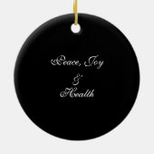 エッフェルタワー金ゴールドグリッターパーソナライゼーション セラミックオーナメント (裏面)