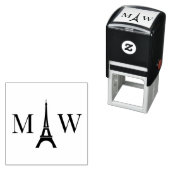 エッフェルタワー2イニシャル結婚ズモノグラム セルフインキングスタンプ (インサイチュ)