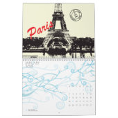 エッフェルタワー カレンダー (1月 2026)