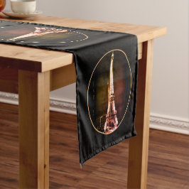 エッフェルタワー&シュルレアルパリアート/ラブフランス ショートテーブルランナー