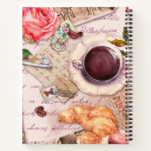 エッフェルタワー、ティーカップ、手書文字 ノートブック (裏面)
