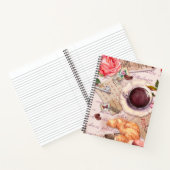 エッフェルタワー、ティーカップ、手書文字 ノートブック (内部)