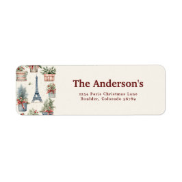 エッフェルタワー，トピアリーズパリクリスマスアドレス ラベル