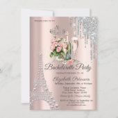 エッフェルタワー、ドリップスワインパールバチェロレッテ 招待状 (正面)