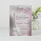 エッフェルタワー、ドリップバラ金ゴールドメタリックキンセアニラ 招待状 (スタンド正面)