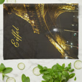 エッフェルタワー。パリ。フランス。エプロン キッチンタオル (折り畳み)