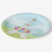 エッフェルタワー、パリ、フランス、パーティーテーマ ペーパープレート (アングル)