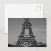 エッフェルタワー、パリ、フランス、ブラック&ホワイト葉書 ポストカード (正面/裏面)