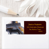 エッフェルタワー，パリ，差出人住所ラベル ラベル (インサイチュ)