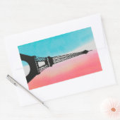 エッフェルタワー（パリ） 長方形シール (封筒)