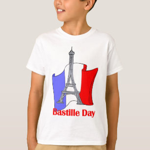 エッフェルタワー&フラフランスのッグバスティーユデイティーズ Tシャツ