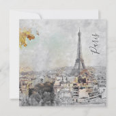 エッフェルタワー。フランスのパリはがき カード (正面)