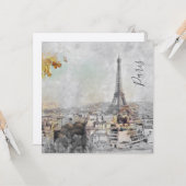 エッフェルタワー。フランスのパリはがき カード (正面/裏面インサイチュ)
