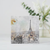 エッフェルタワー。フランスのパリはがき 招待状 (スタンド正面)