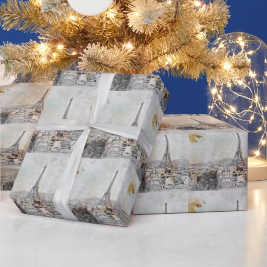 エッフェルタワー。フランス，パリクラシック ラッピングペーパー (クリスマス)