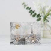 エッフェルタワー。フランス,パリ シーズンポストカード (スタンド正面)