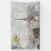 エッフェルタワー。フランス,パリ 横断幕 (縦)