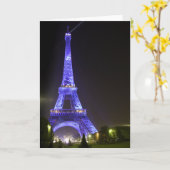 エッフェルタワー、ブルー01 カード (黄色い花)