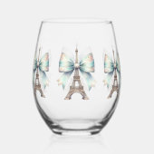 エッフェルタワー&ボウ ステムなしワイングラス (裏面)