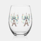 エッフェルタワー&ボウ ステムなしワイングラス (右)
