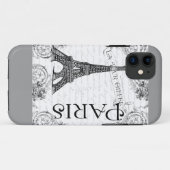 エッフェルタワー（モノクロ） Case-Mate iPhoneケース (裏面(横))