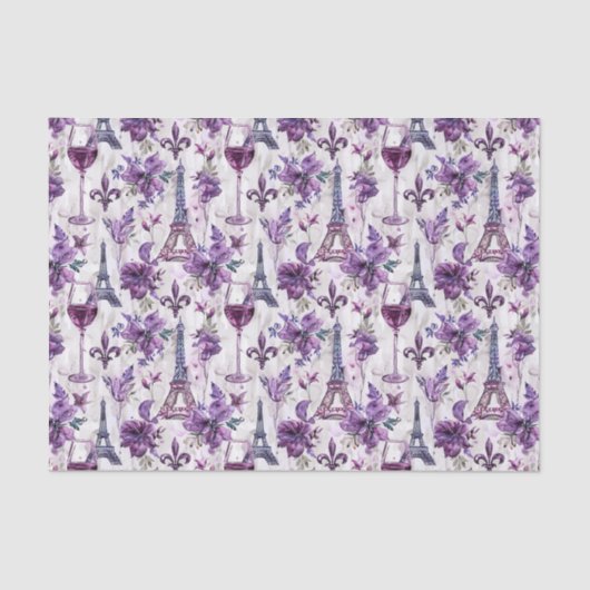 エッフェルタワー&ワインウォーターティッシュペーパー 薄葉紙 (正面)