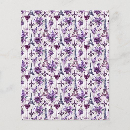 エッフェルタワー&ワインウォーター色スクラップブック紙 (正面)